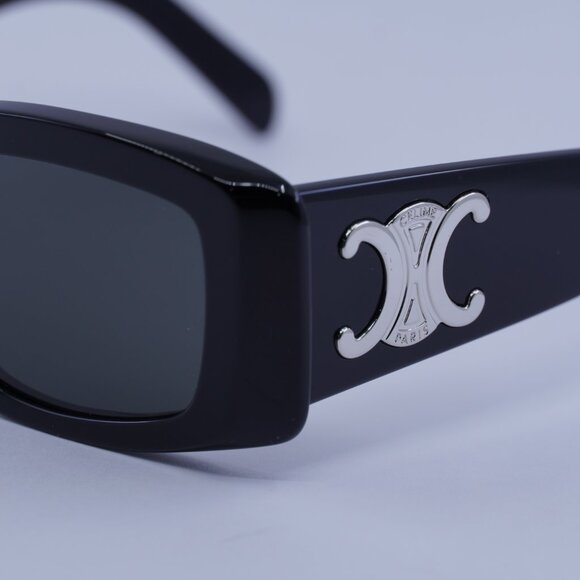 ?️ New Celine CL40282U 01A Sunglasses - Shiny Black Frame, Smoke Lenses